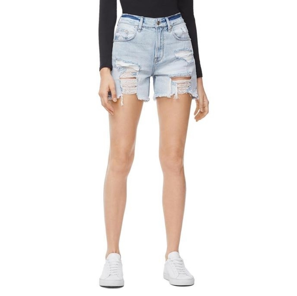 Good American Plus Denim Distressed Cutoff Good‎ Vintage Shorts